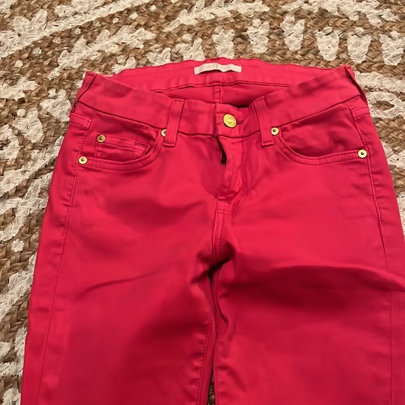 Pink 7 for all man kind jeans great condition wore them one time - Picture 3 of 5